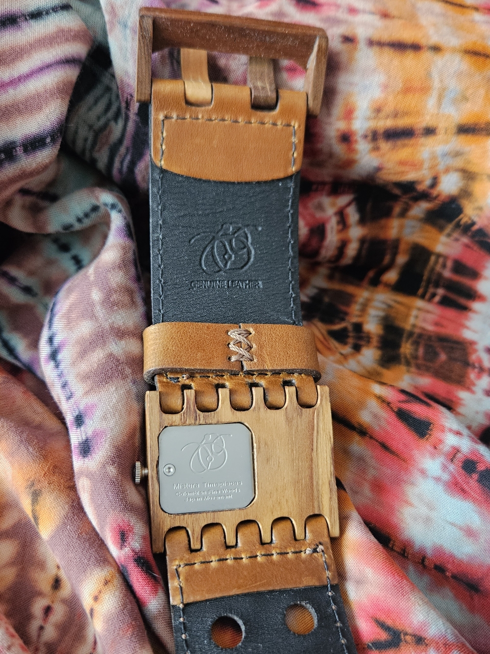 Mistura Yellow Dial Leather Cuff Watch - Picture 5 of 7